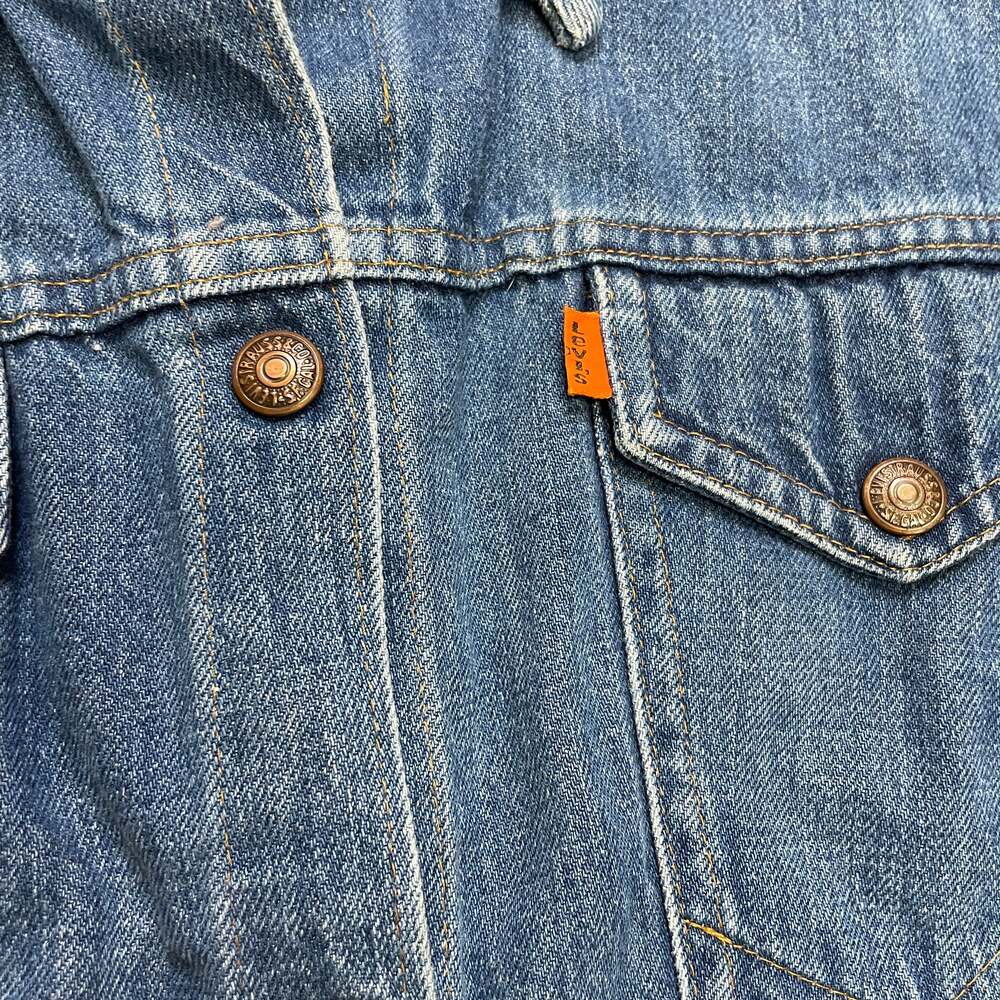 Outstanding Vintage 60s/70s Levi's for Gals Orange Tab Fitted Denim Jacket Size - Picture 3 of 7